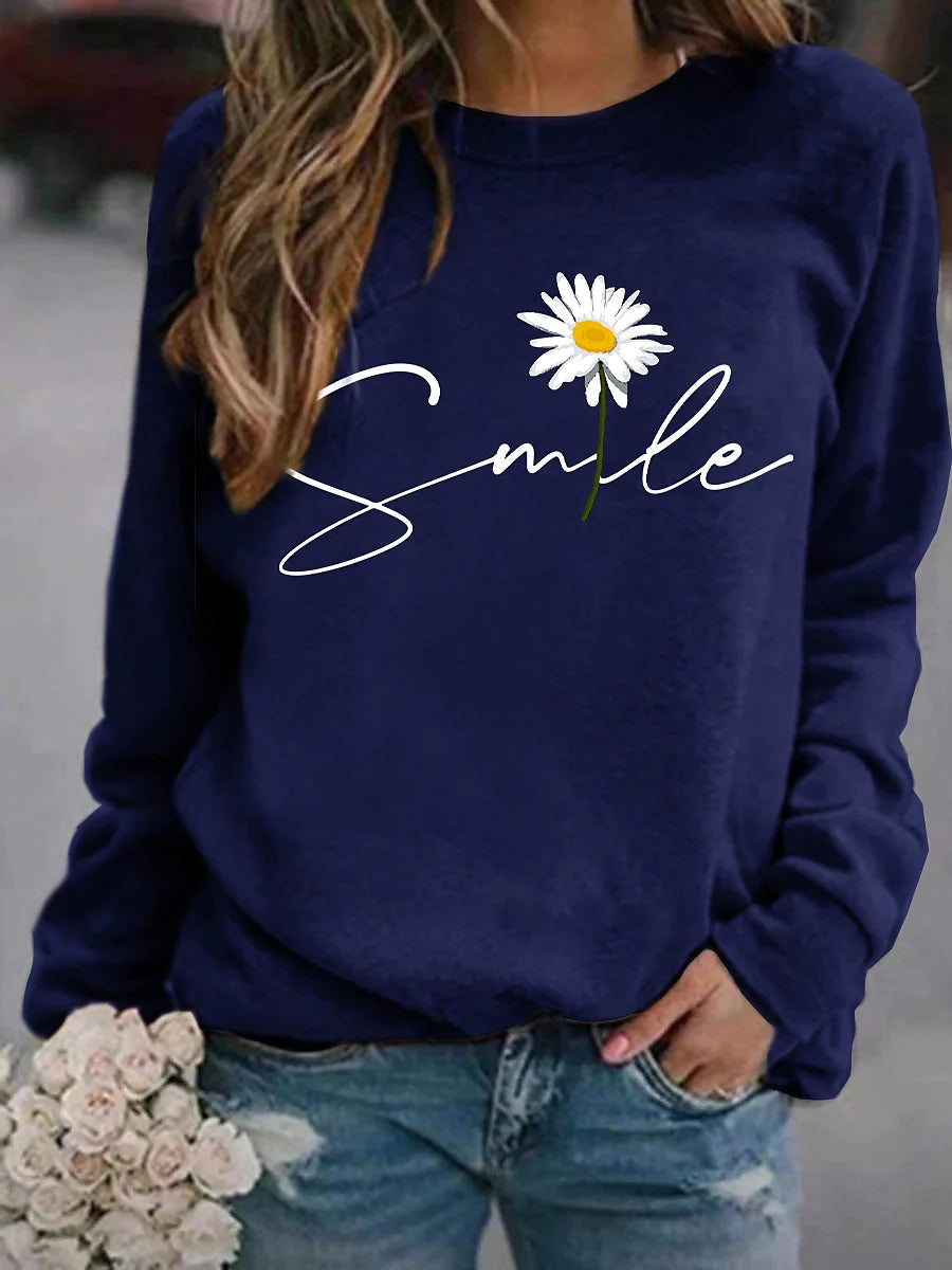 Comfortabel Dames Trui Met Print - Sunny