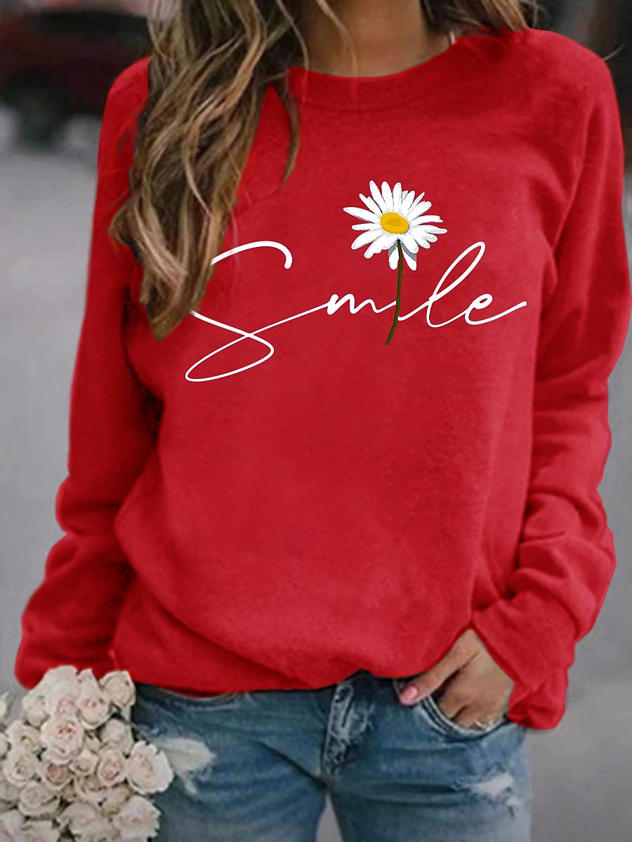 Comfortabel Dames Trui Met Print - Sunny