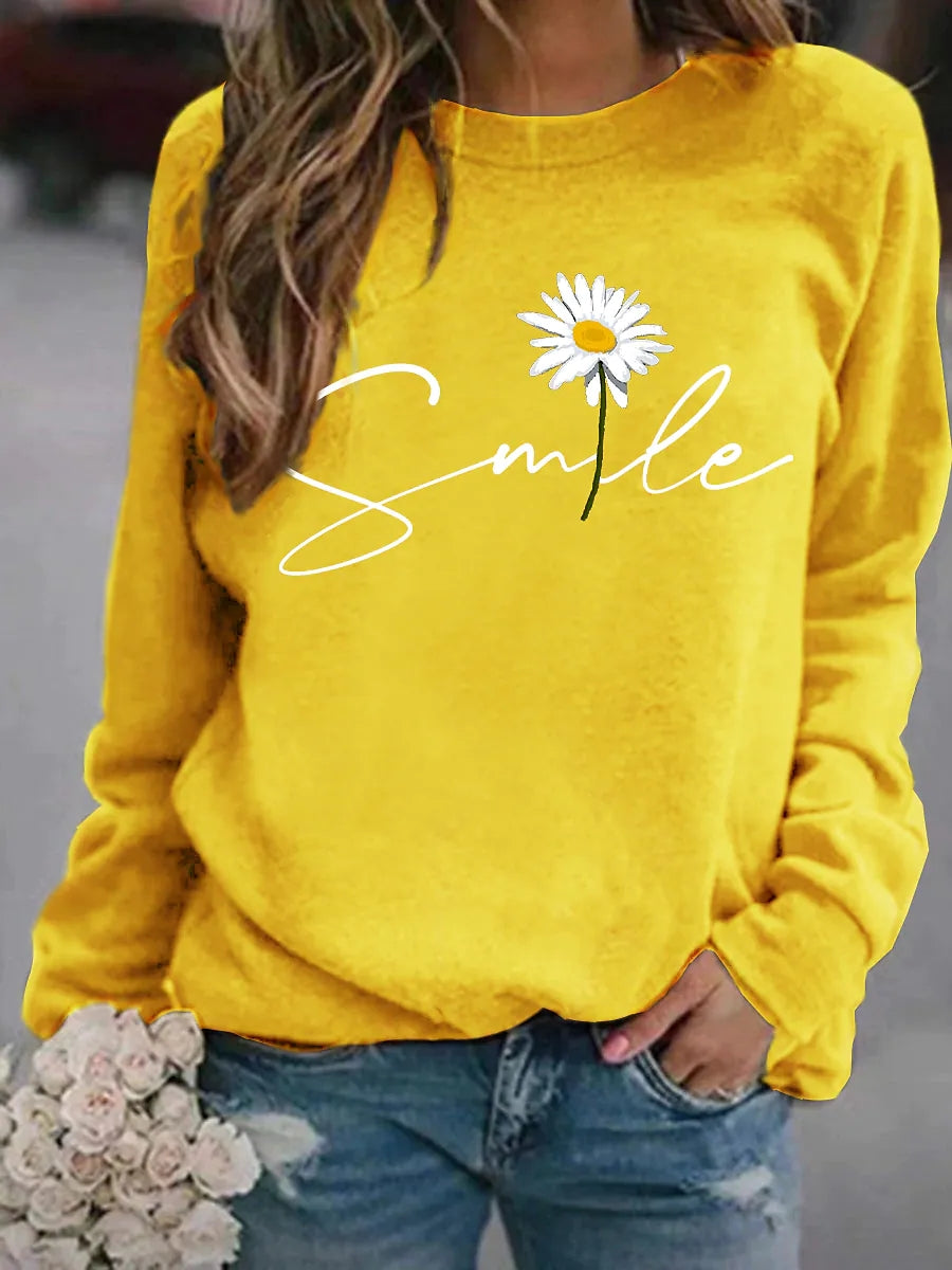 Comfortabel Dames Trui Met Print - Sunny