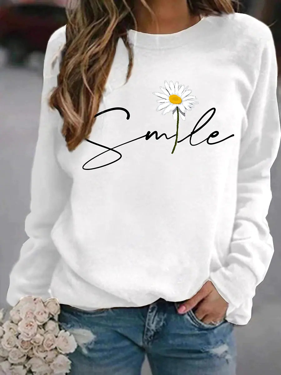 Comfortabel Dames Trui Met Print - Sunny