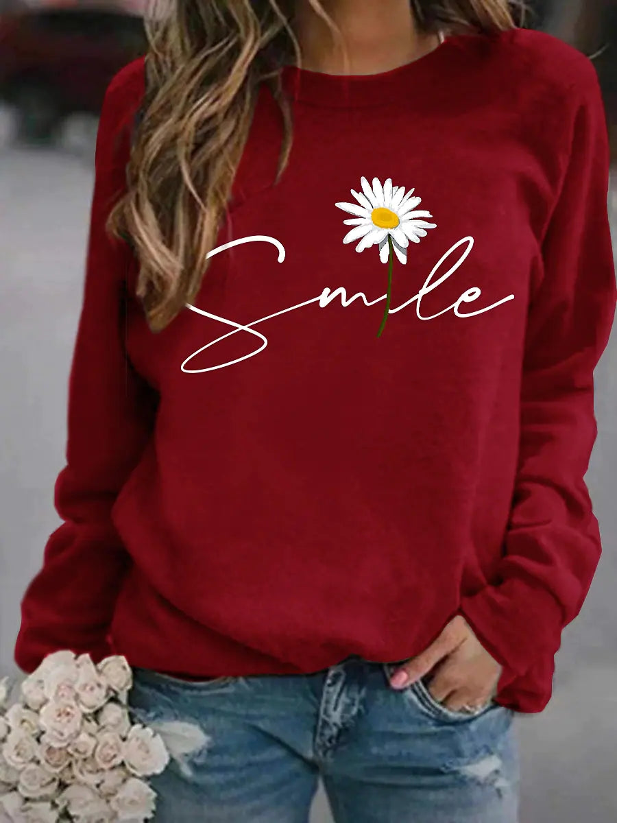 Comfortabel Dames Trui Met Print - Sunny