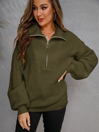 Comfortabel Sweater Met Halve Rits