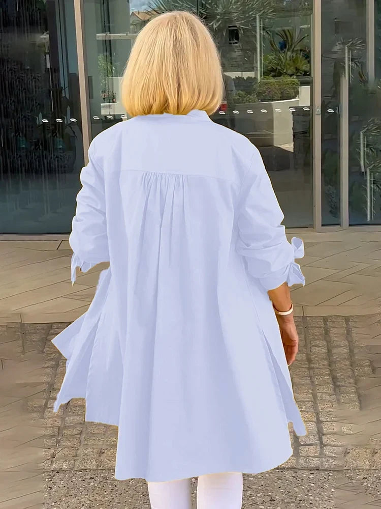 Elliora - Gathered Back Katoenen Shirt Jast