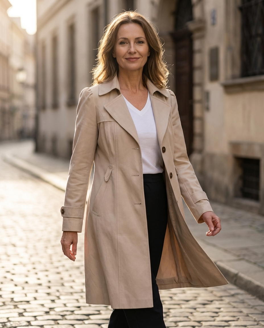 ELEGANTE LANG JAS VOOR VROUWEN