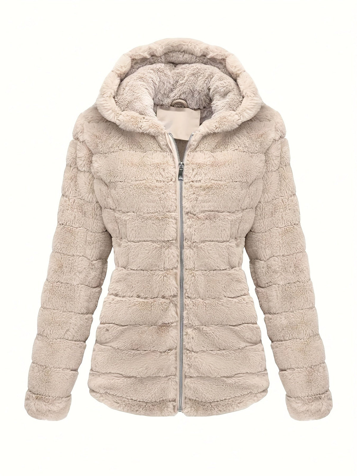 Elise | Stijlvolle effen kleur teddy jas