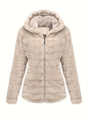 Elise | Stijlvolle effen kleur teddy jas