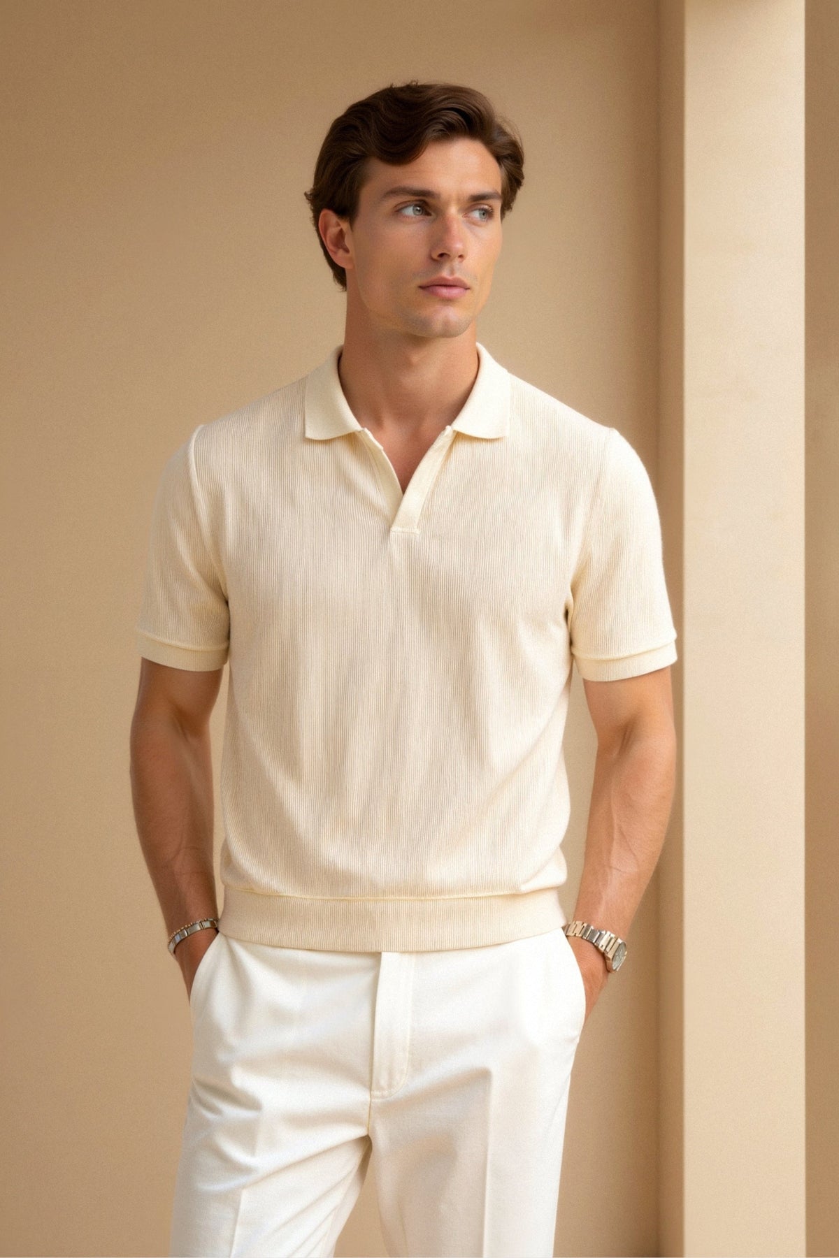 Emil | Polo T-shirt met structuur
