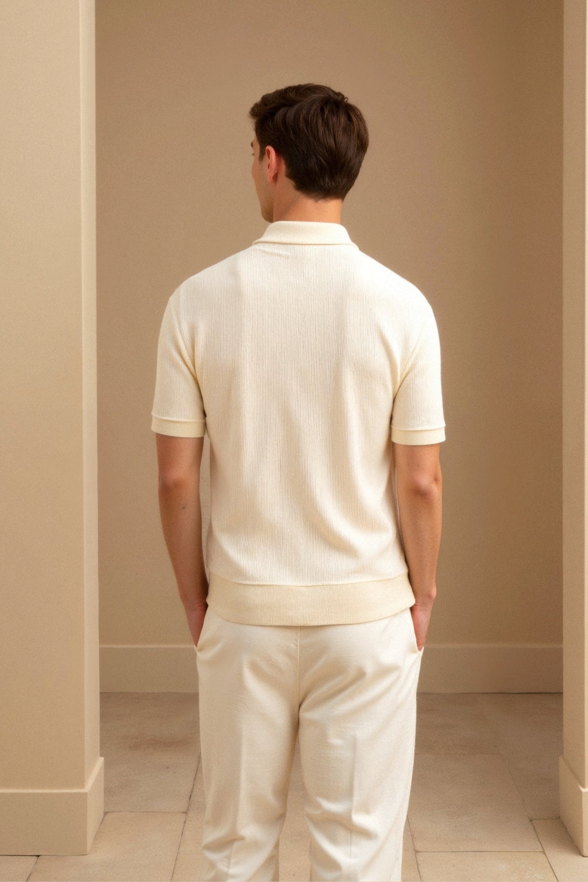 Emil | Polo T-shirt met structuur