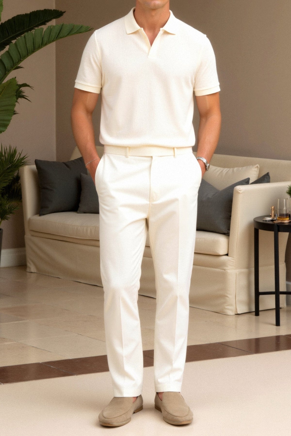 Emil | Polo T-shirt met structuur