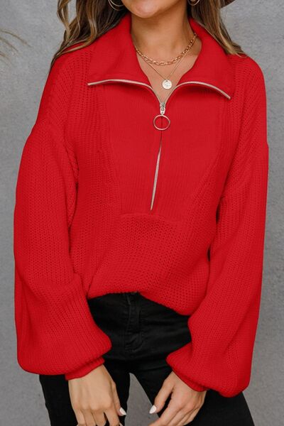 Comfortabel Sweater Met Halve Rits