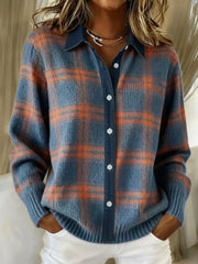 Barbara – Zachte Geweven Blouse met Ruitpatroon