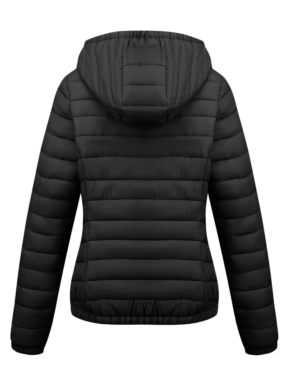 Fien | Geritste hoodie puffy jas met schuine zakken