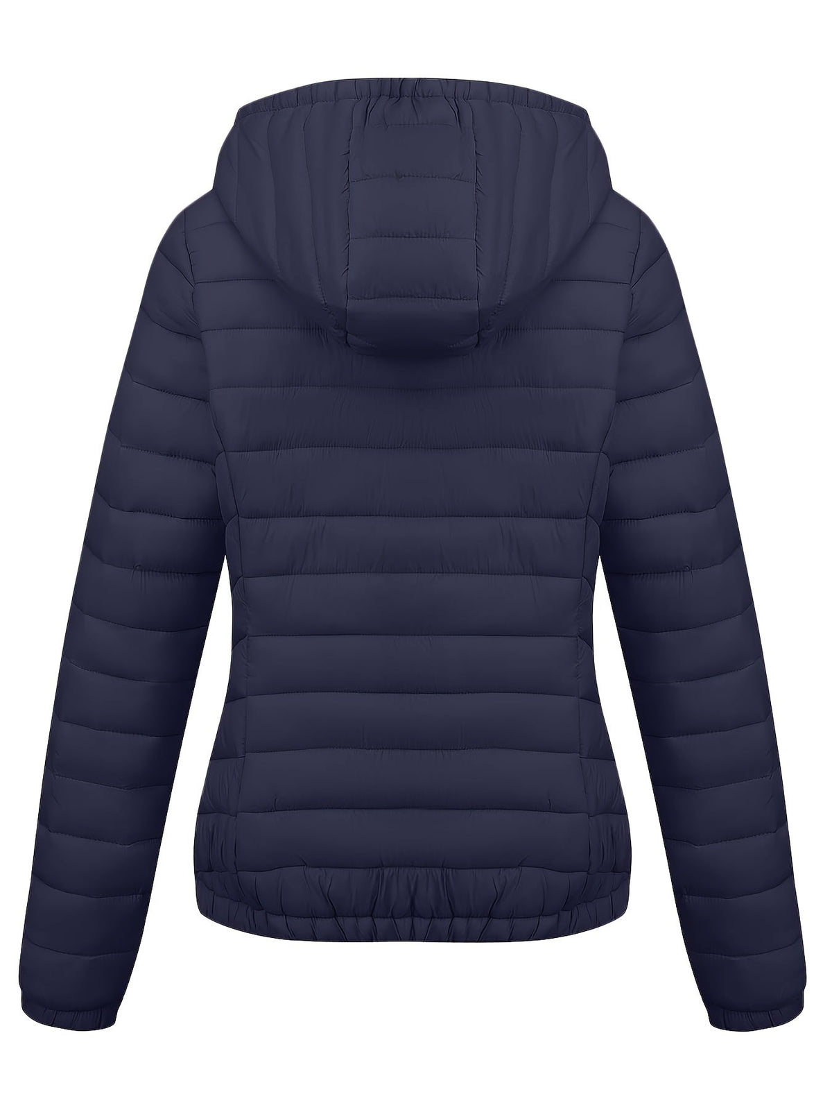 Fien | Geritste hoodie puffy jas met schuine zakken
