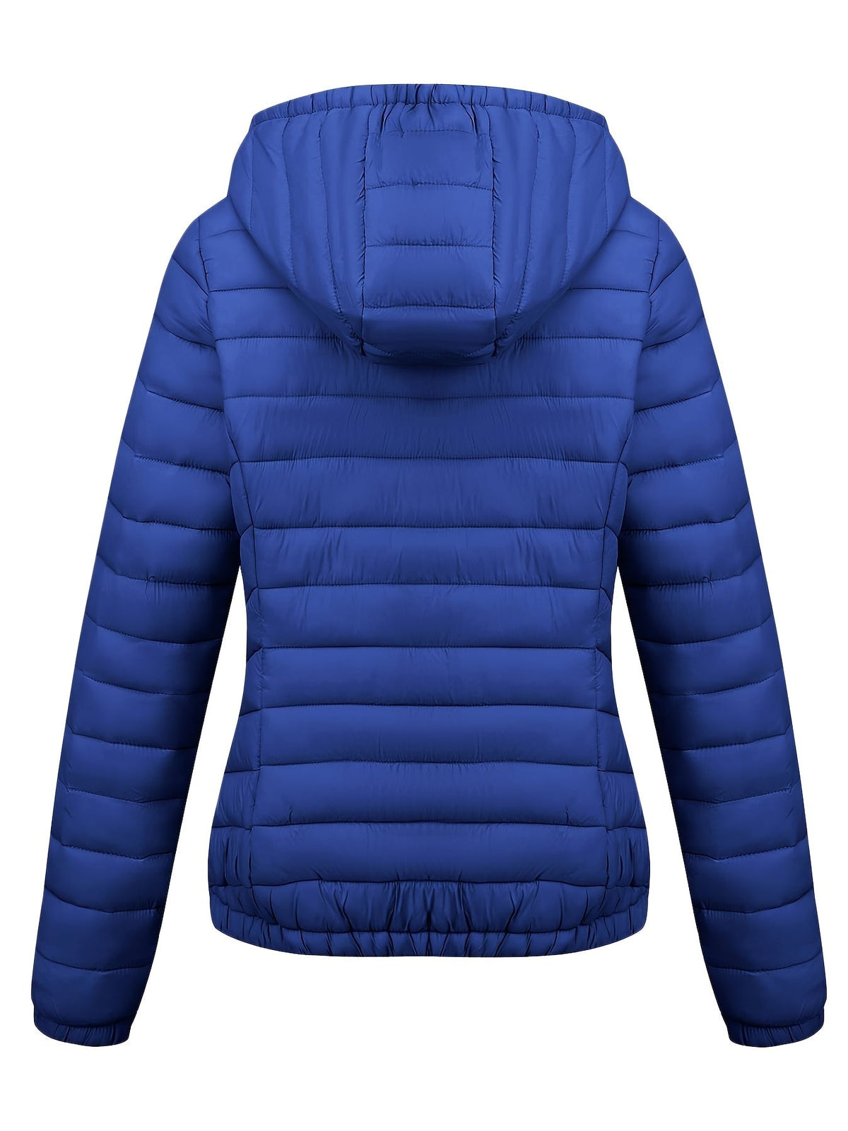 Fien | Geritste hoodie puffy jas met schuine zakken