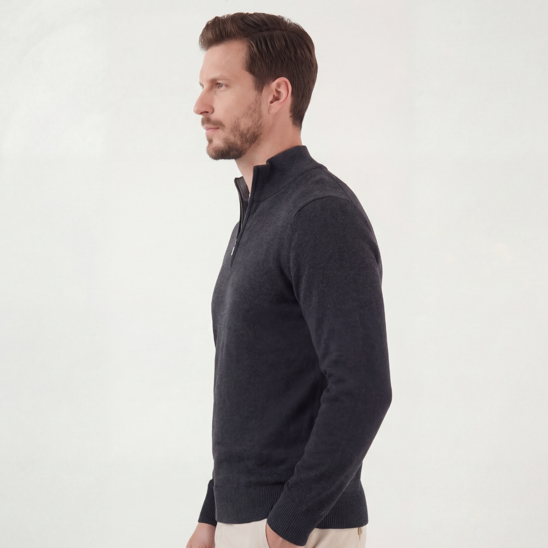 Half-Zip Sweater Heren Ronde Hals Casual Layering