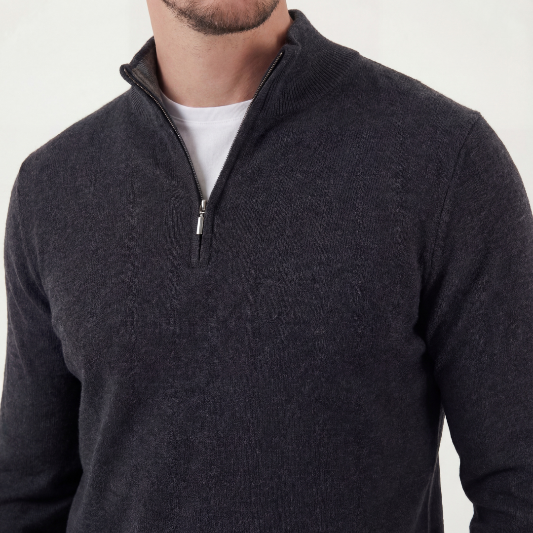 Half-Zip Sweater Heren Ronde Hals Casual Layering