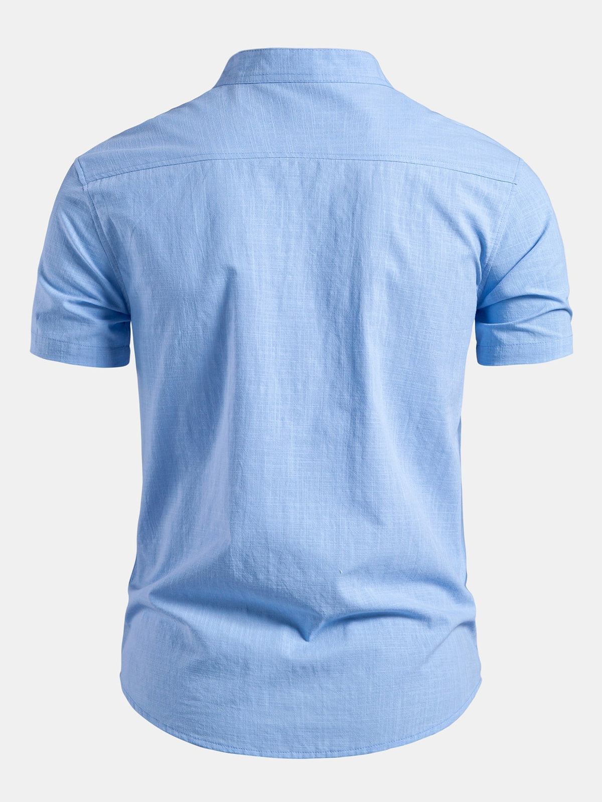 Heren Linnen Overhemd Korte Mouwen Slim Fit