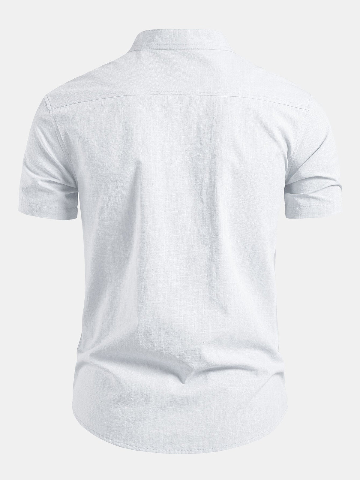 Heren Linnen Overhemd Korte Mouwen Slim Fit