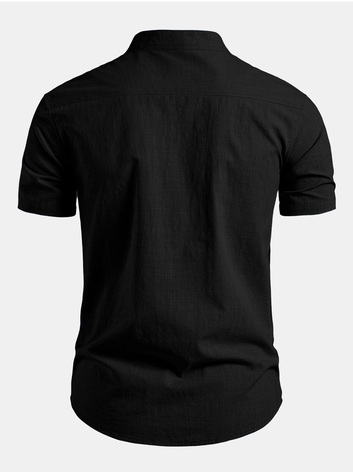 Heren Linnen Overhemd Korte Mouwen Slim Fit