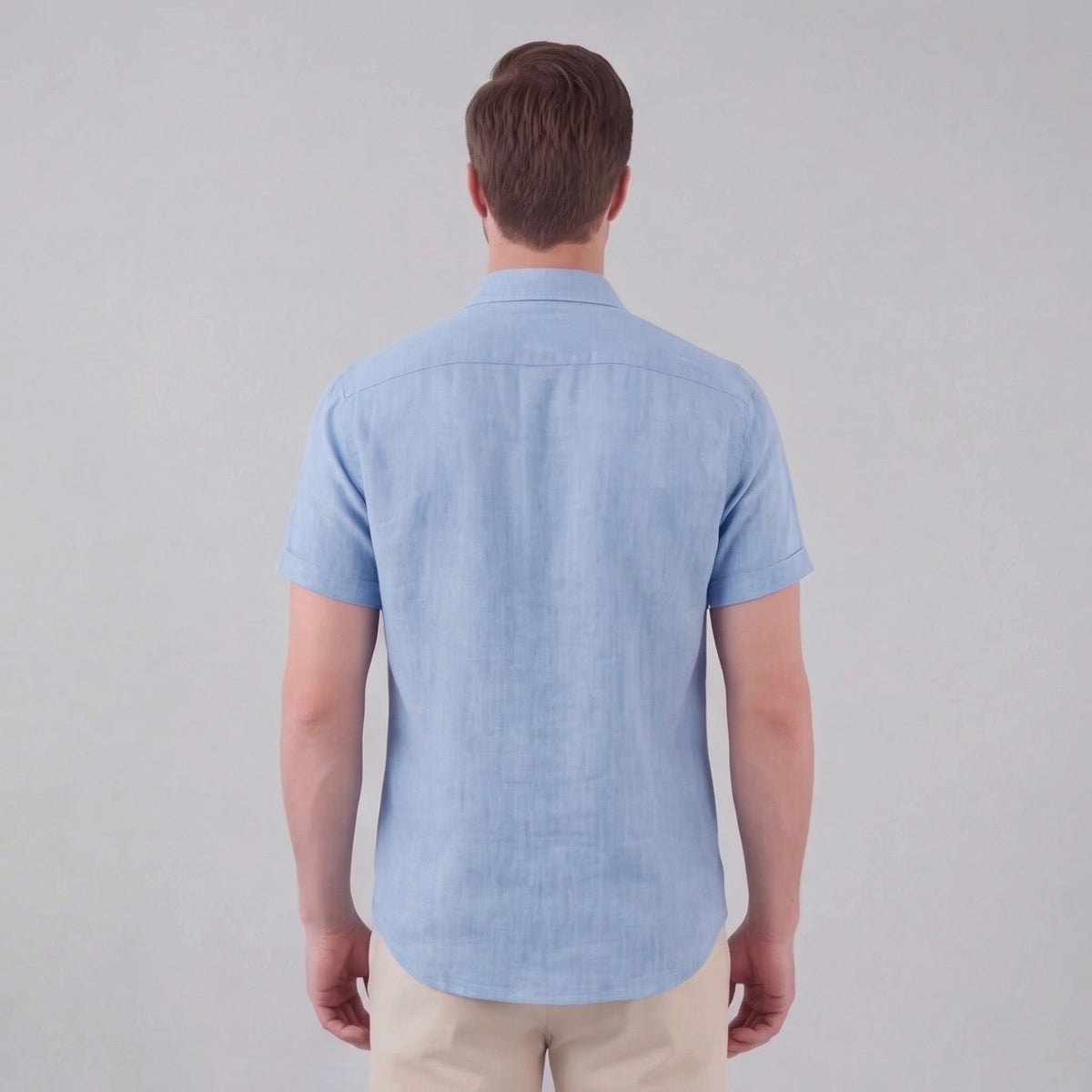 Heren Linnen Shirt Korte Mouw