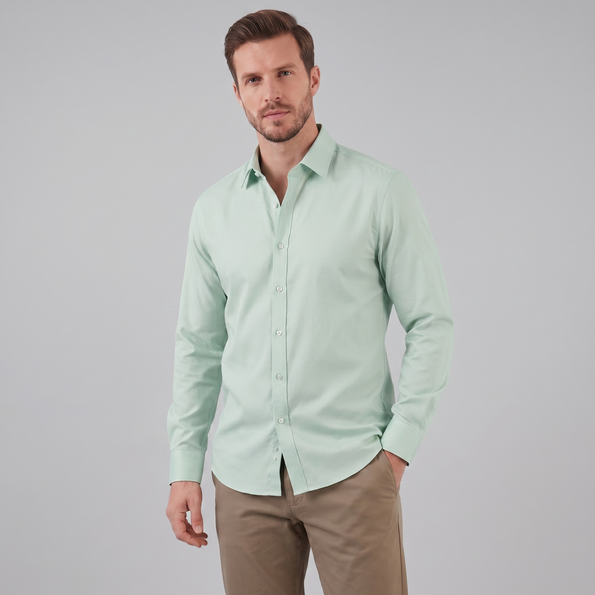 Heren Overhemd Slim Fit Lange Mouwen