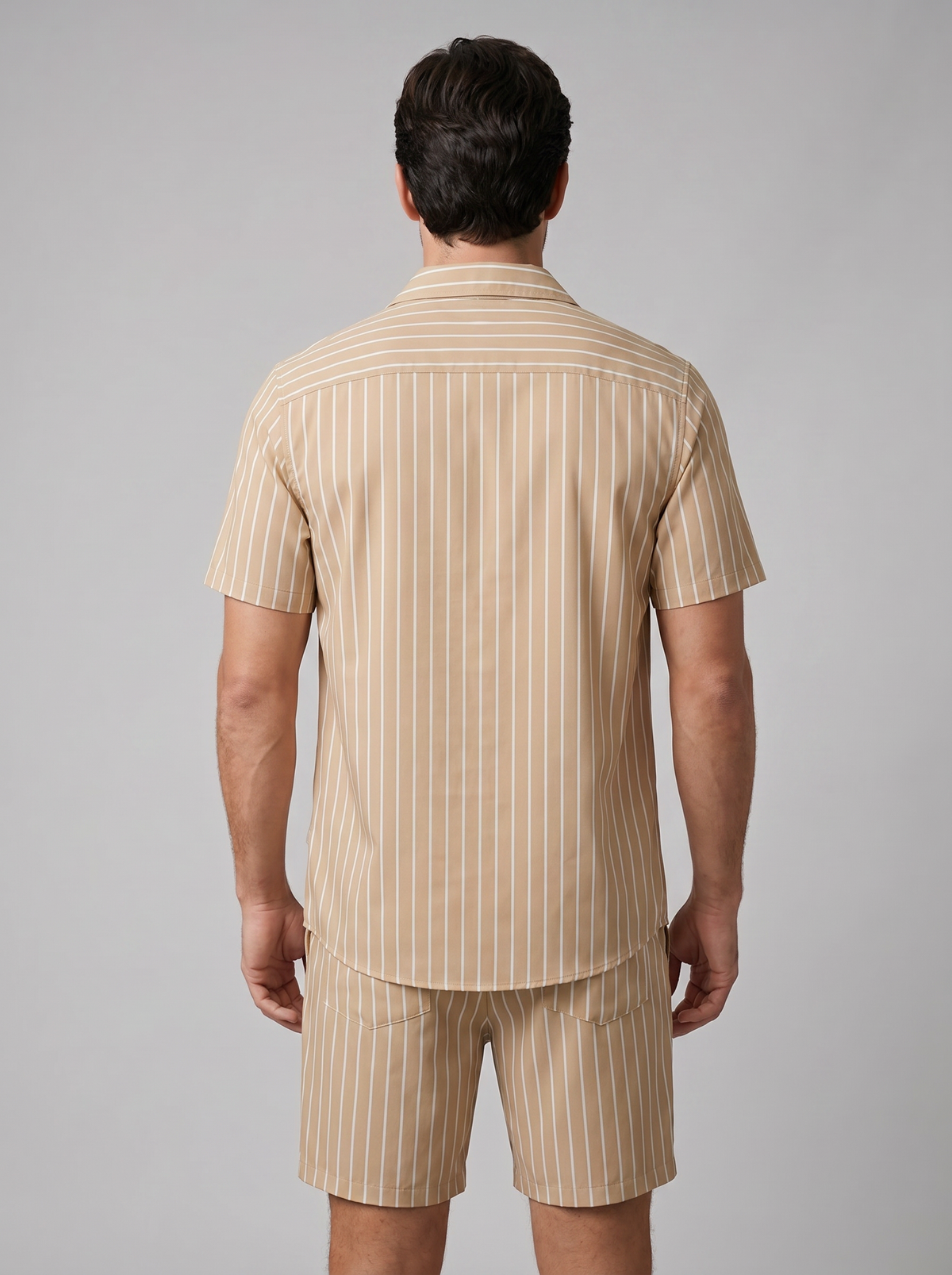Heren Pinstripe Korte Mouw Co-ord Set Zomer