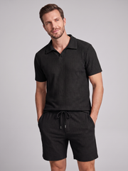 Heren Ribgebreide Polo Set
