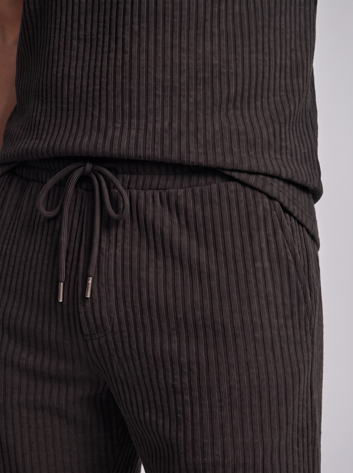 Heren Ribgebreide Polo Set
