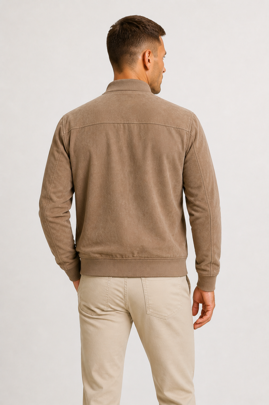Heren Slim Fit Bomberjack Suède