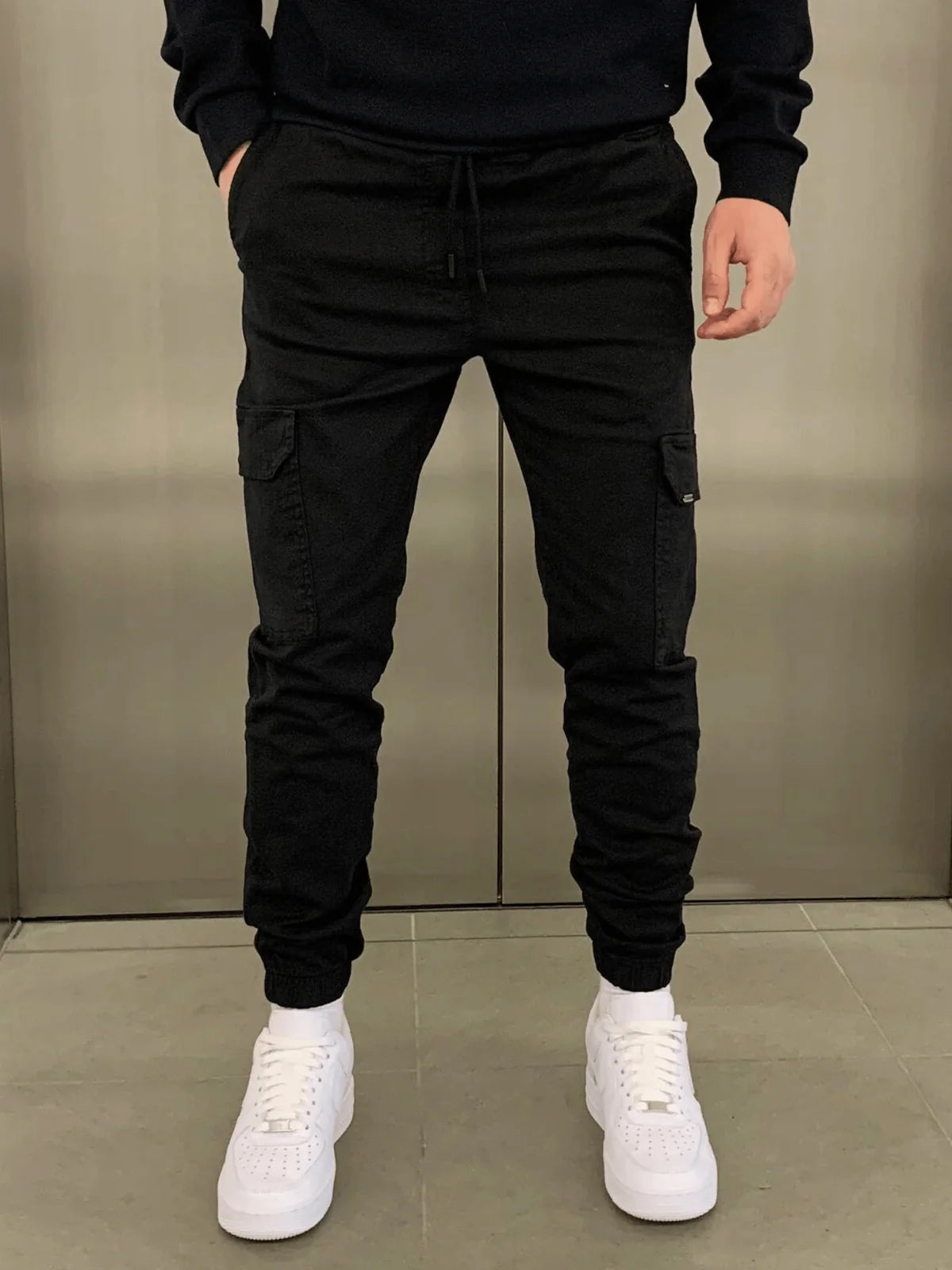 Heren Slim Fit Cargo Joggingbroek