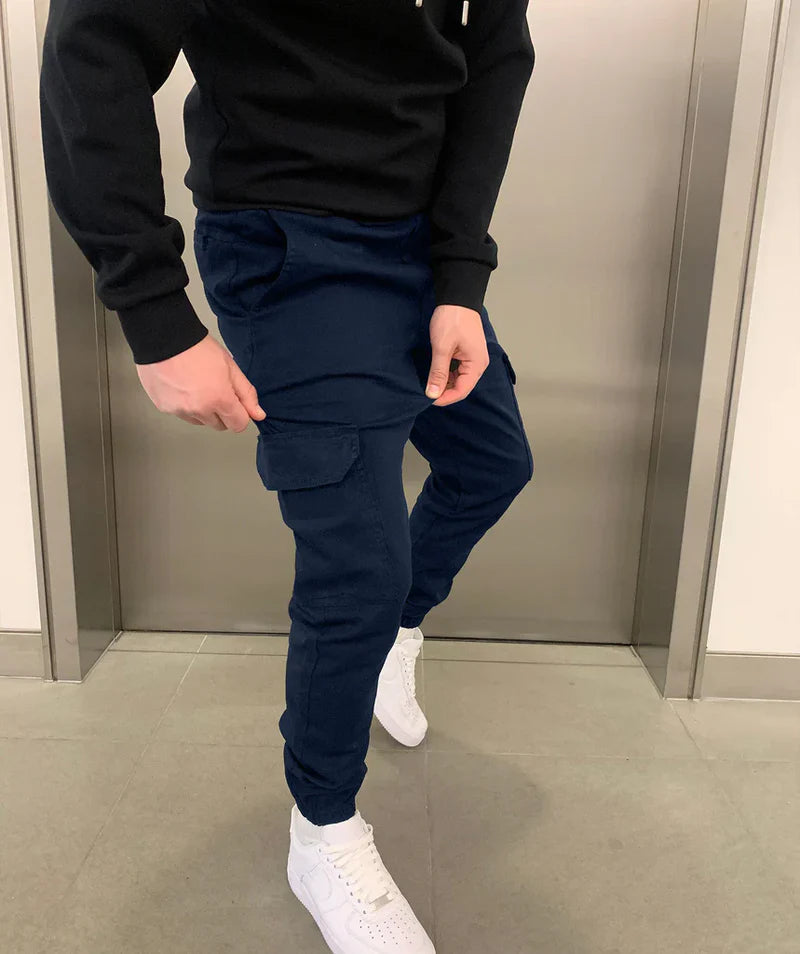 Heren Slim Fit Cargo Joggingbroek