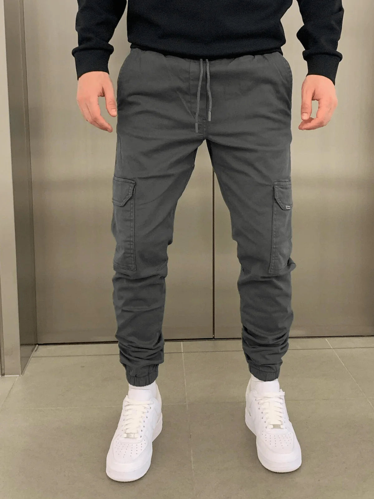 Heren Slim Fit Cargo Joggingbroek