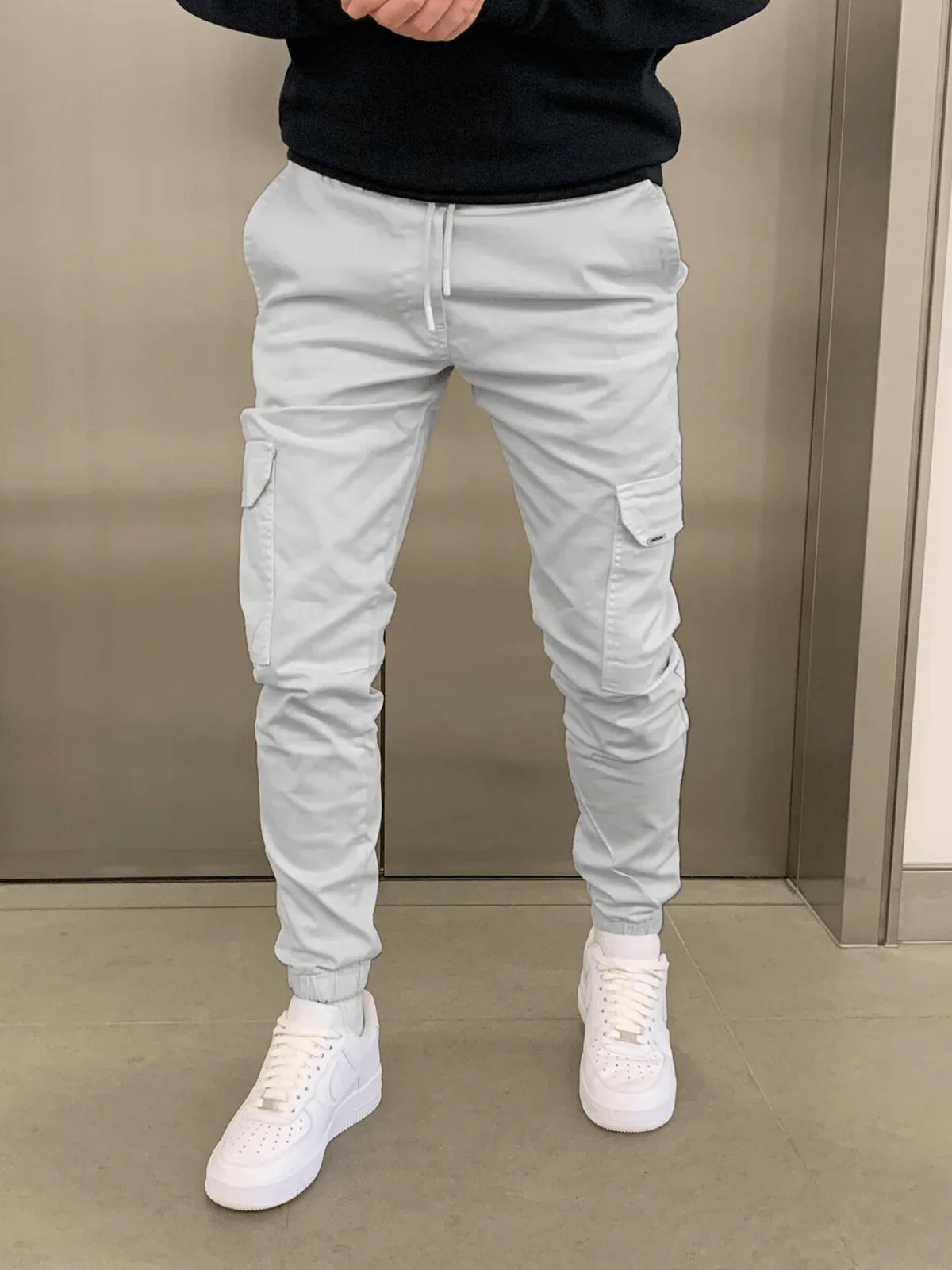 Heren Slim Fit Cargo Joggingbroek