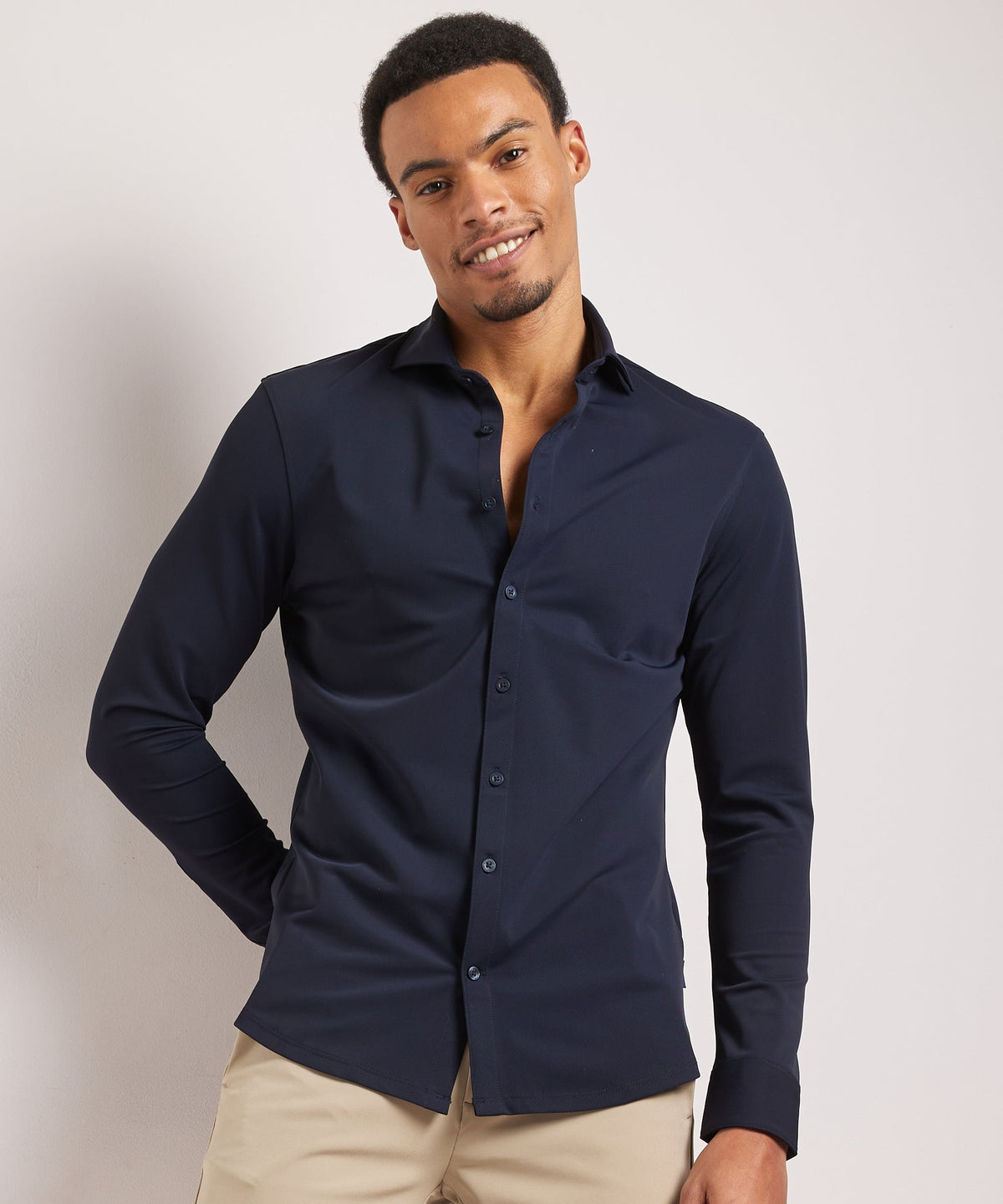 Heren Smart Casual Stretch Overhemd