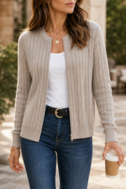 Rivknit – Geribde Gebreide Rits-Voorkant Cardigan