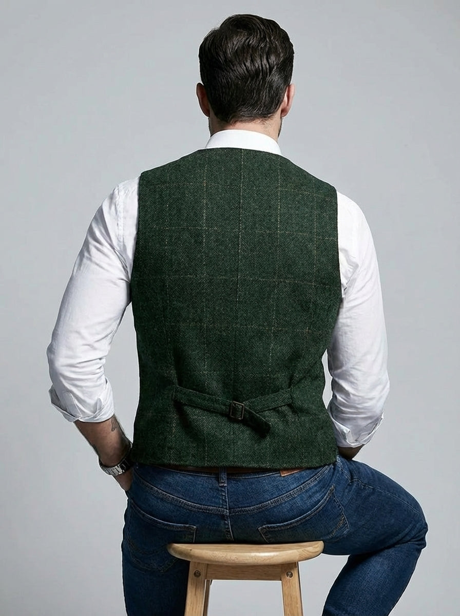 Heren Vintage Gilet – Klassieke Heritage met Gelaagde Stijl
