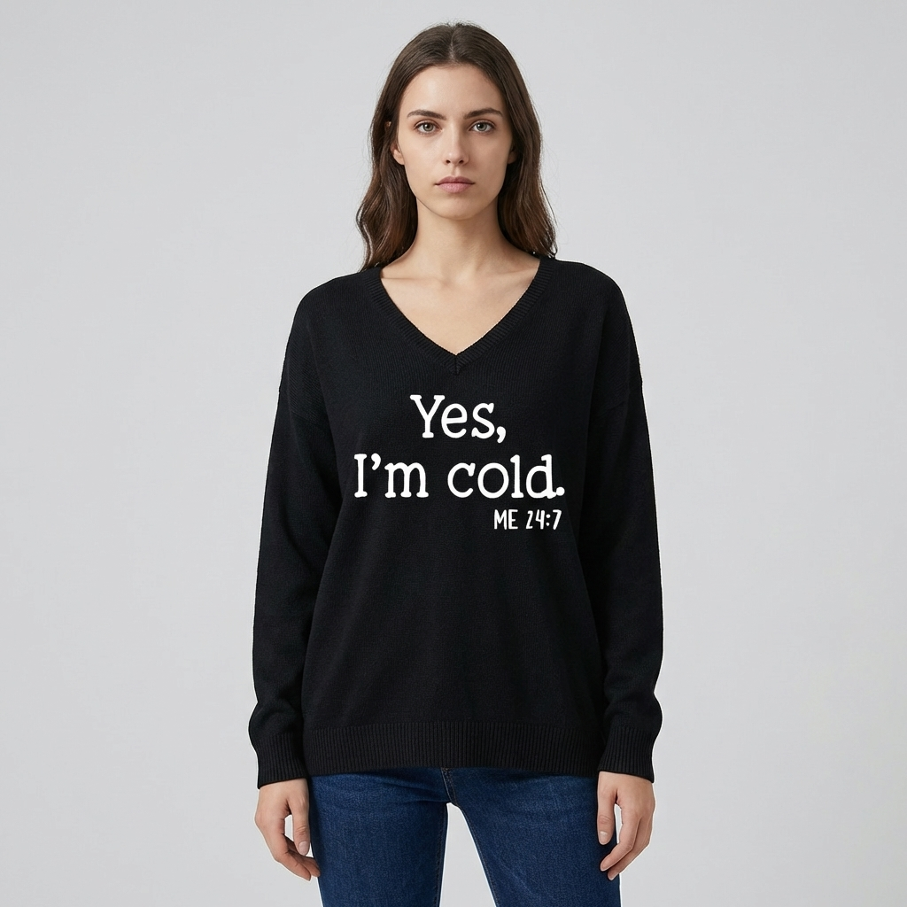 Vrouwen V-Hals Overmaat Trui