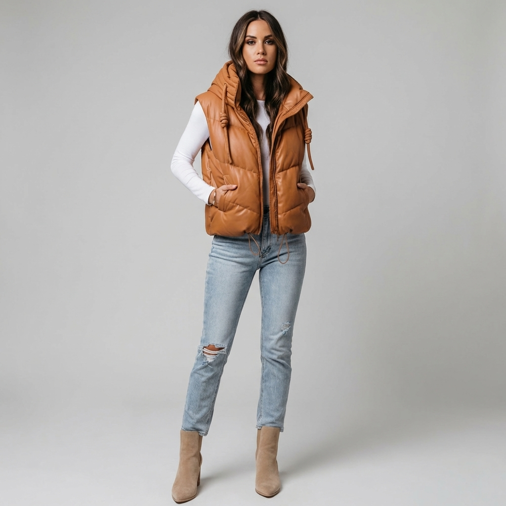Gekapte Puffer Vest