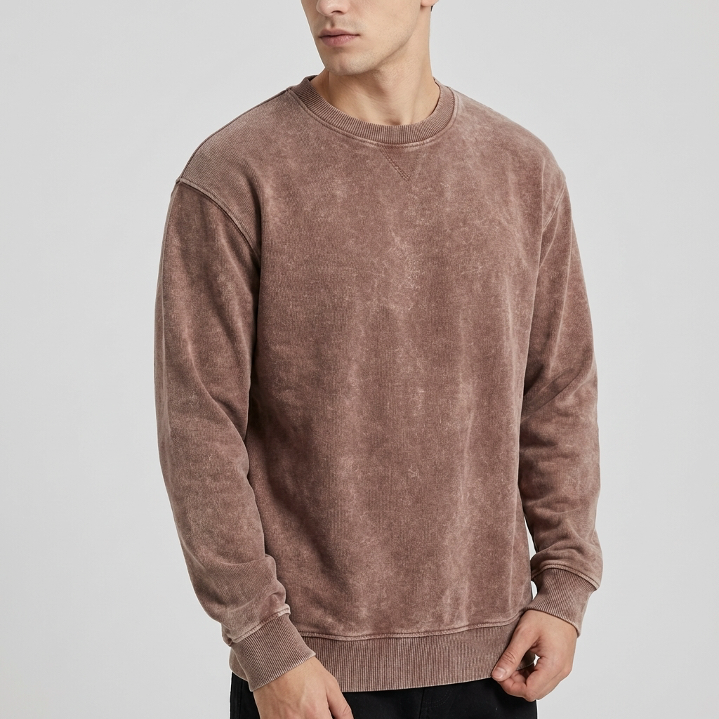 Comfortabel Washed Heren Sweater - Fours