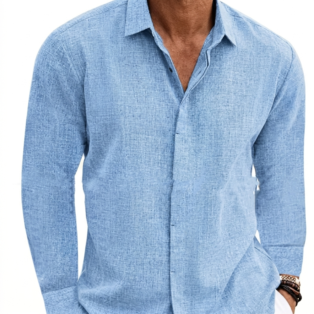 Effen T-shirt met lange mouwen voor heren