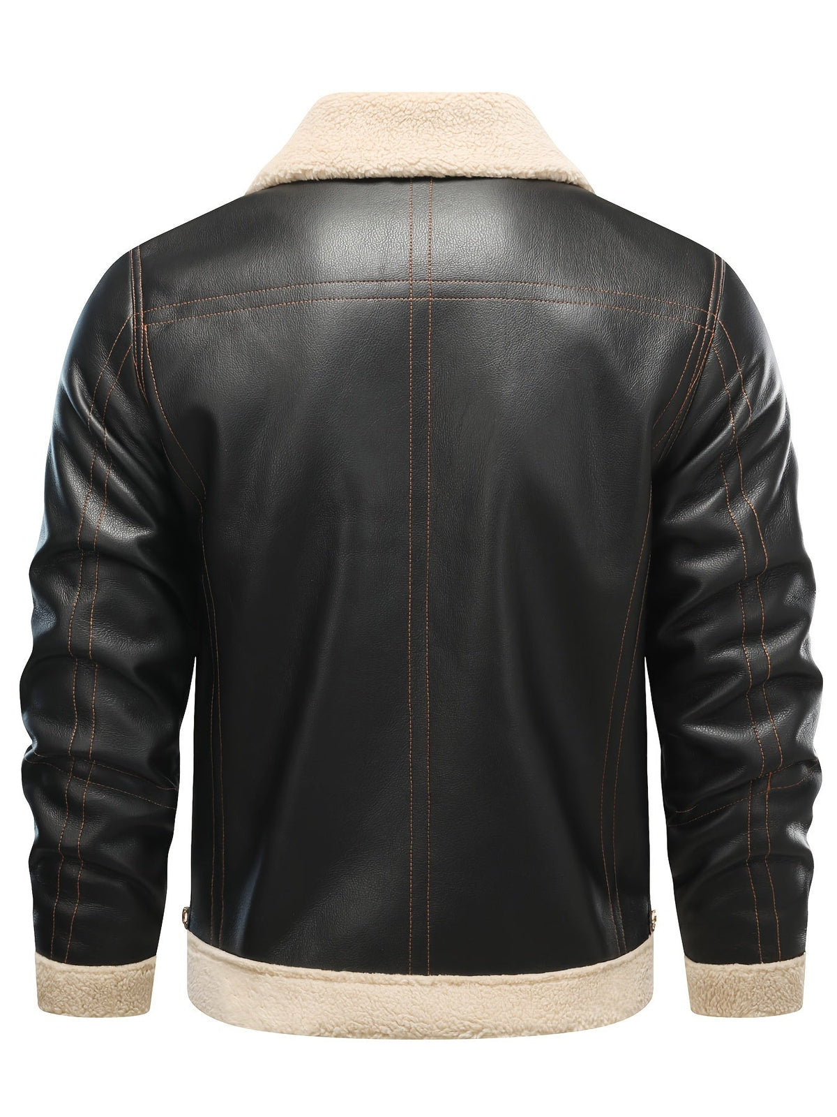 Jasper | Casual PU leren shearling jack met reverskraag