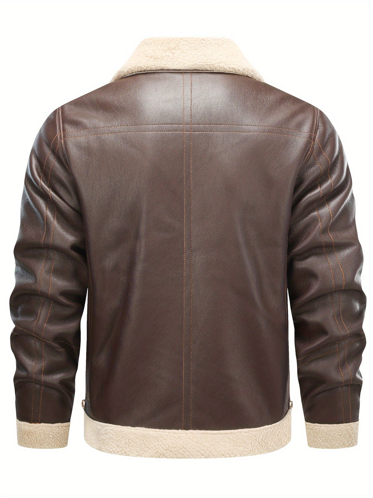 Jasper | Casual PU leren shearling jack met reverskraag