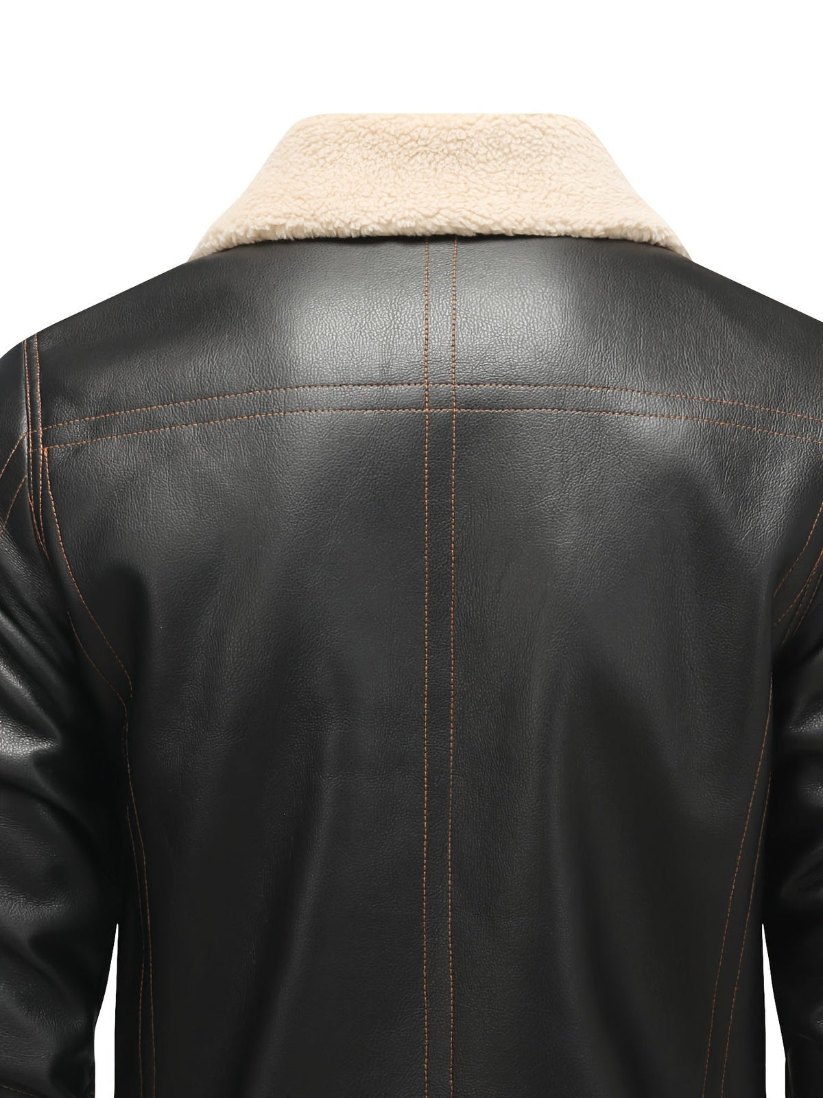 Jasper | Casual PU leren shearling jack met reverskraag