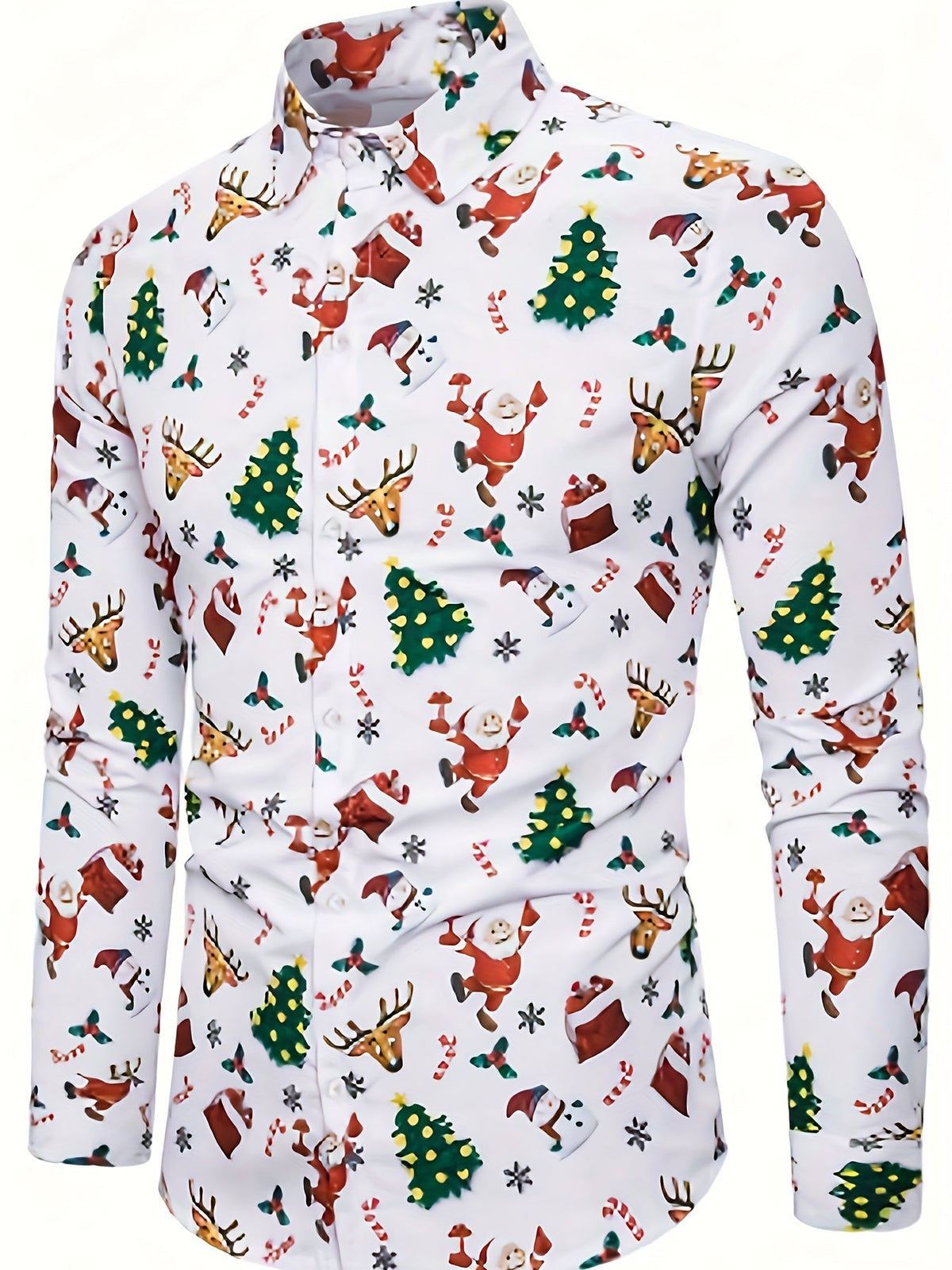 Jasper | Feestelijk kerstprint overhemd met lange mouwen