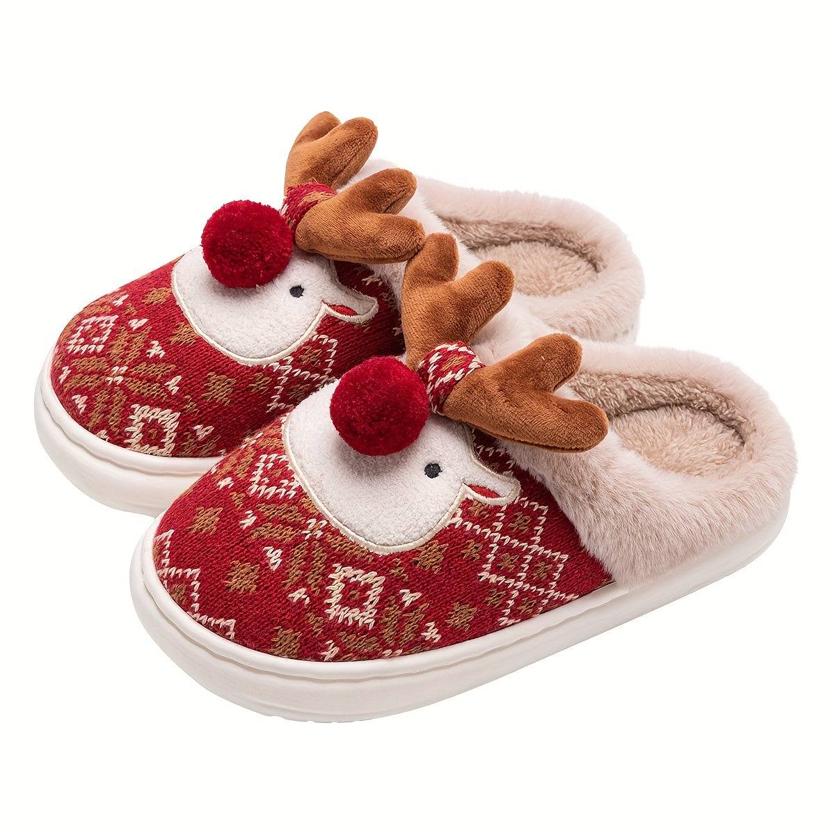 Jasper | Gezellige kerst rendier pluche sloffen