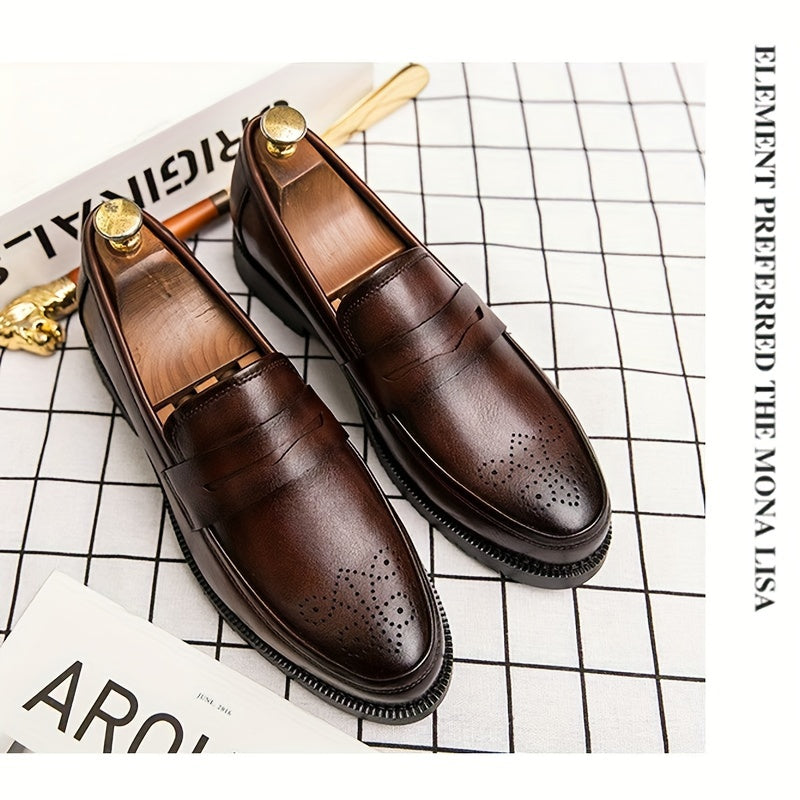 Jasper | Heren penny loaferschoenen met brogue details
