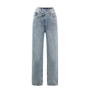 Jeans Dames Wide Leg Crossover Tailleband Casual