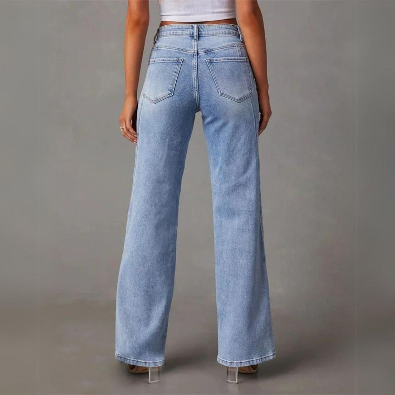 Jeans Wijde Pijpen Dames Casual