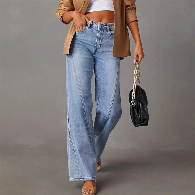Jeans Wijde Pijpen Dames Casual