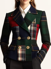 TRISHA – OP MAAT GEMAAKTE PATCHWORK BLAZER